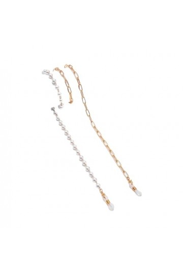 Chaîne De Lunettes 5 Pièces Licou Cou Antidérapant Masque Chaîne Géométrique Asymétrique Perle Croix Chaîne Multifonctionnell