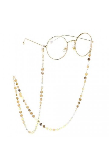 Chaîne De Lunettes 5 Pièces Corde À Lunettes Anti-Dérapant Anti-Chute Masque Chaîne À La Main Paillettes Rondes Chaîne De Lun