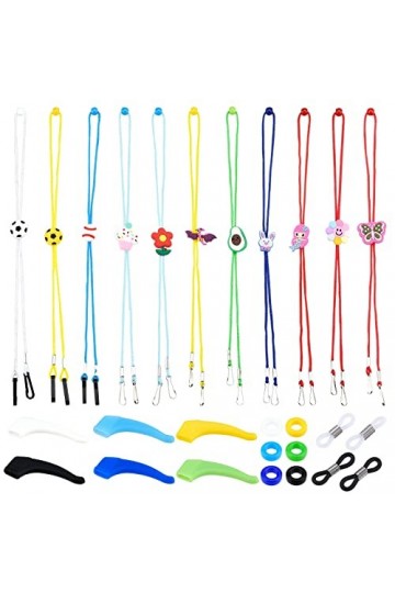 nbeads 13 Pcs Cordons de Lunettes Kit, Corde de Lunettes de Sécurité Réglable avec 40 Porte-Lunettes et 12 Paires de Lunettes