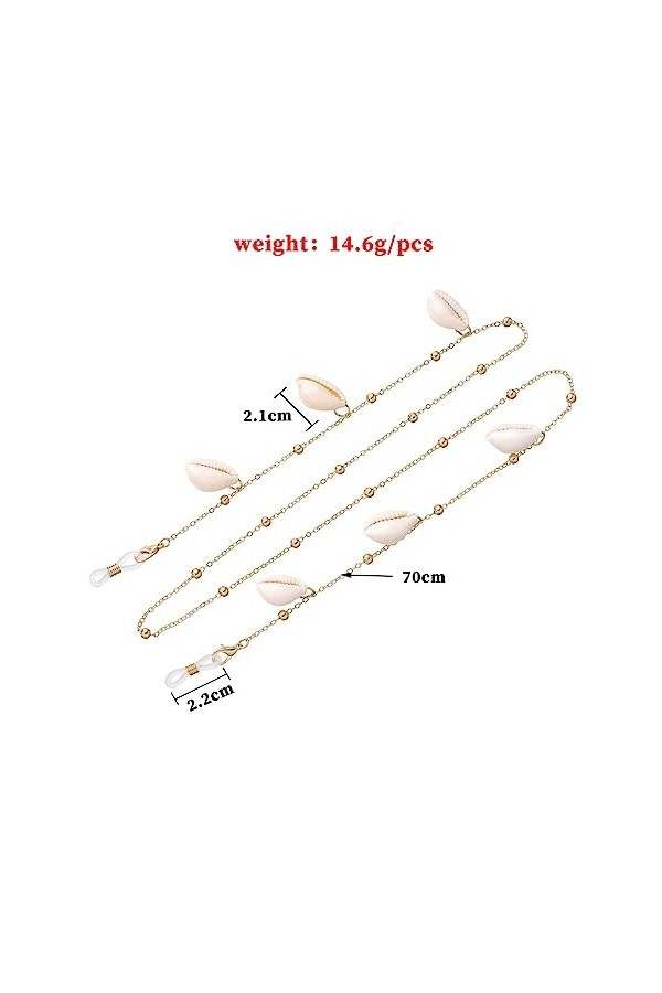 Chaîne De Lunettes Chaîne De Lunettes En Perles De Coquillage, 5 Pièces, Accessoires Pour Femmes