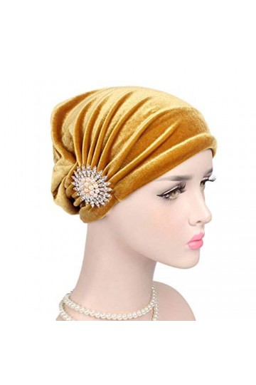 MoreChioce Turban Femme Mode,Chapeau Bonnet avec Cristal 1920 Hijab Casquette Stretch Strass Indienne Headwrap Musulman Banda