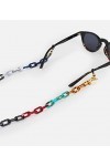 HOOK Cordon à lunettes unisexe – Chaîne à maillons rectangulaires Tie Dye Contraste – Cordon pour lunettes de soleil ou à voi
