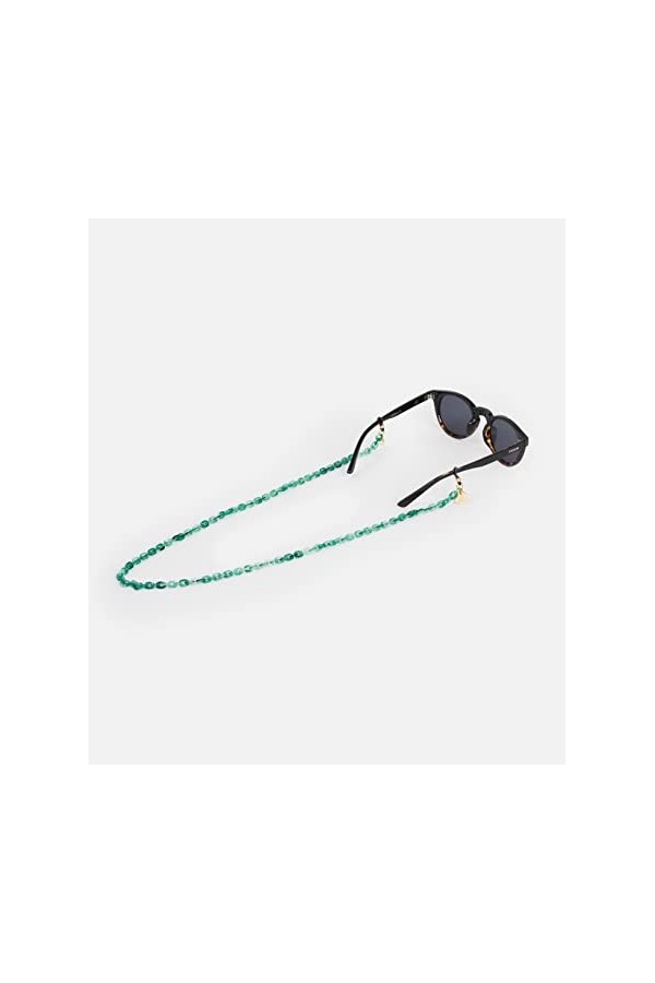 HOOK Cordon à lunettes unisexe – Chaîne à maillons rectangulaires petits verts – Cordon pour lunettes de soleil ou à voir – 6