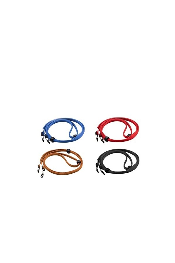 BELLAY 4 Pcs/Lot réglable Bracelet en Cuir Lunettes Sangle Cou Cordon Lunettes chaîne Lunettes de Soleil Lunettes Corde laniè