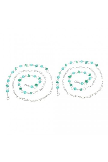 SOIMISS 2 Pièces St Le Jour De Patrick St PatrickS Day Lunettes Chaîne Vert Lunettes Chaîne Colliers En Acier Inoxydable Per