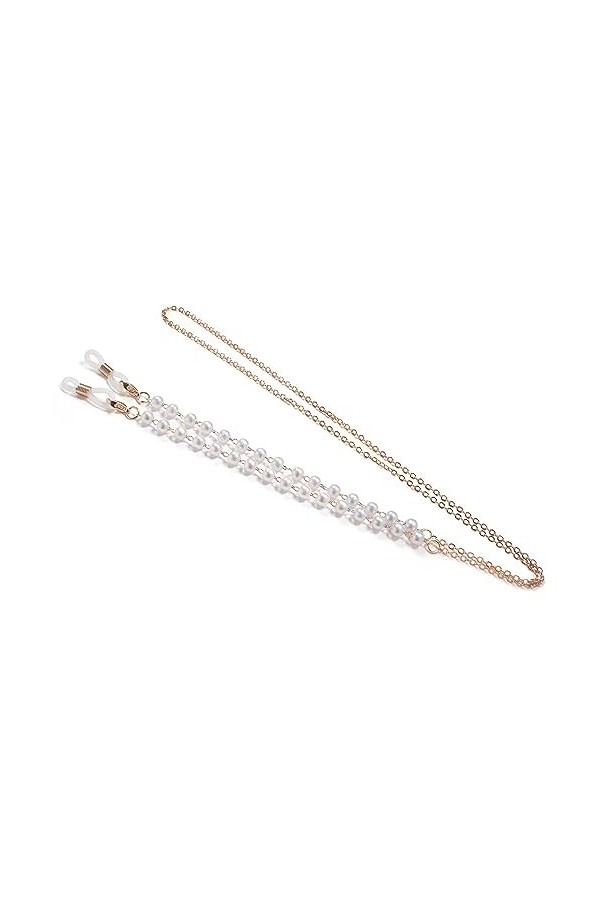 Chaîne De Lunettes Chaîne De Lunettes En Perles Pour Femmes, 5 Pièces, Cou Suspendu, Corde Anti-Chute, Lanière À Boucle, Or R