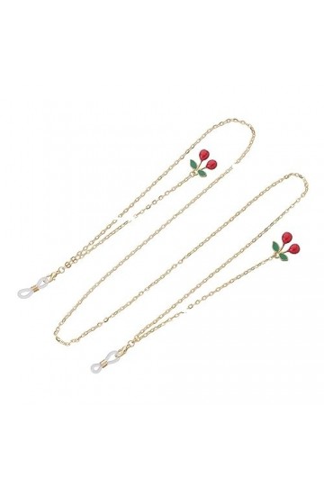 Chaîne De Lunettes Chaîne De Lunettes Pendentif Cerise Rouge, 5 Pièces, Chaîne En Métal, Accessoires De Lunettes