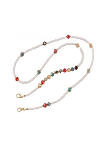 Chaîne De Lunettes 3 Pièces Chaîne De Masque Anti-Perte En Cristal De Couleur Perle, Accessoire DÉcouteur, Chaîne De Lunette