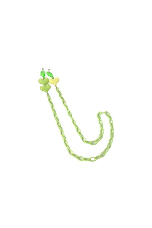Chaîne De Lunettes 5 Pièces Résine Gelée Couleur Coeur Anti-Perte Masque Chaîne Écouteur Accessoire Lunettes Chaîne, Vert