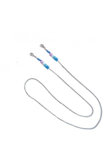 Chaîne De Lunettes Corde De Cire En Acrylique, 5 Pièces, Perles Cylindriques, Chaîne De Masque Anti-Perte, Accessoire Pour Éc