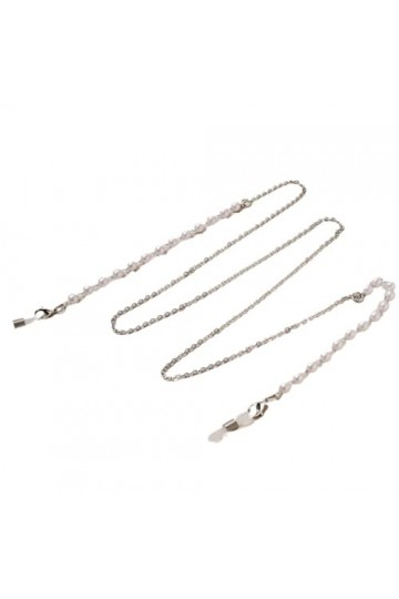 Chaîne De Lunettes 5 Pièces Perle Masque Chaîne Lunettes Lanière Lunettes Sangle Masque Anti-Perte Lanière, Argent