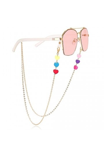 Chaîne De Lunettes 5 Pièces De Masque Coloré Chaîne Suspendue Lunettes Chaîne Suspendue Poterie Douce Fleur Papillon Lunettes