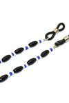 Rétro noir bleu blanc perles acryliques lunettes porte-chaîne lunettes de lecture chaîne lunettes chaîne cordon