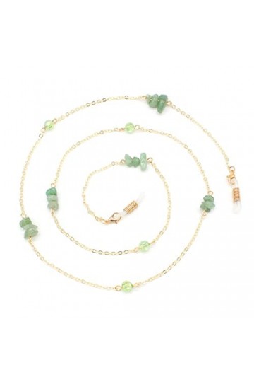 CuteyRain Chaine Lunettes, Crystal Vert irrégulier chaîne de chaîne de Lunettes de Lunettes de Lunettes de Lecture de Lunette