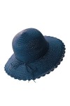 Femme Mode Chapeau de Paille Panama Pliable Chapeau de Soleil de Printemps-été Protection Solaire UPF 50+ Capeline Plage Larg