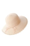 Femme Mode Chapeau de Paille Panama Pliable Chapeau de Soleil de Printemps-été Protection Solaire UPF 50+ Capeline Plage Larg