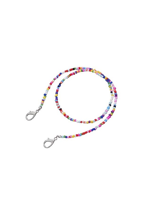 Chaîne De Lunettes 5 Pièces De Perles De Riz Colorées Chaîne De Lunettes Antidérapantes Masque Multifonction Pour Femme Corde