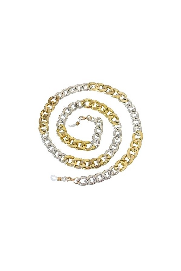 Lot de 2 chaînes de lunettes de soleil - Sangle fixe en acrylique - Accessoires pour homme - Antidérapants - À suspendre au c