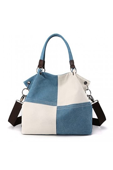Eshow Sac à Main pour Femme Fille Sac Bandoulière Grande Capacité Sac Porté Epaule en Toile Fourre-Tout Cabas Multicolore pou