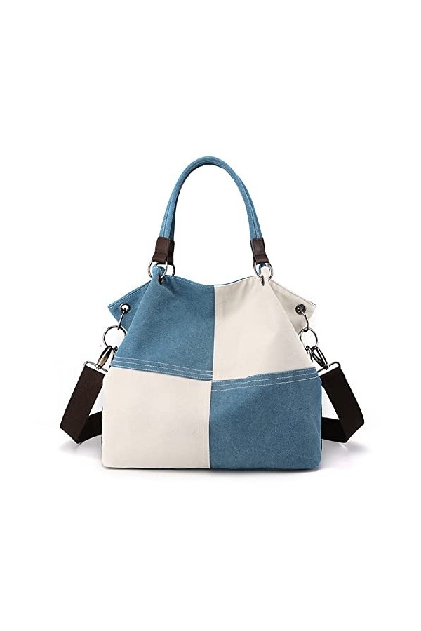 Eshow Sac à Main pour Femme Fille Sac Bandoulière Grande Capacité Sac Porté Epaule en Toile Fourre-Tout Cabas Multicolore pou