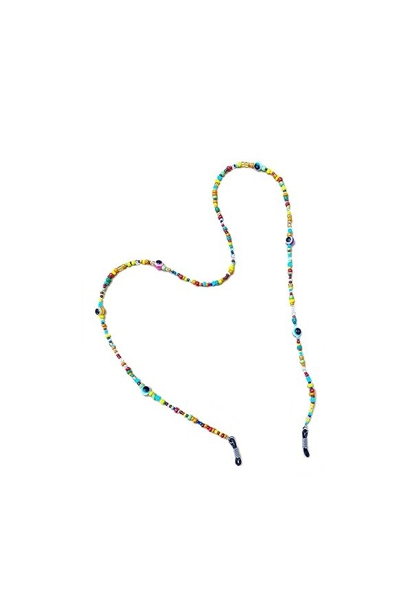 Chaîne De Lunettes 5 Pièces De Lunettes En Perles De Vitrail, Lanière De Lunettes Avec Chaîne De Lunettes