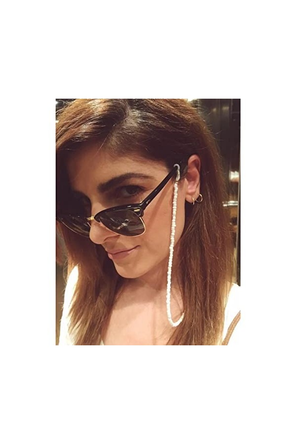 Bijoux de chaîne Femmes Bohême Chaîne de Perles Lunettes Femmes Perles Blanches Lunettes Chaîne Longe Cordon de Mode Lunettes