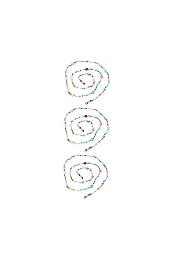 UKCOCO 3 Pièces Corde Anti-Perte Porte-Collier De Lunettes Cordons De Lunettes Lanière Réglable Lunettes Antidérapantes Porte