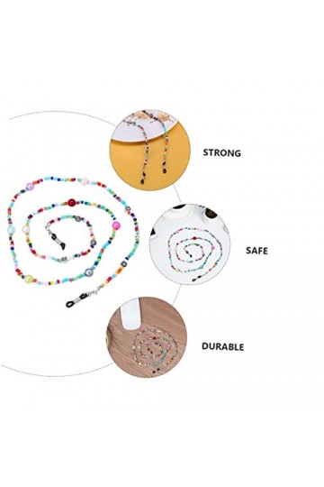 UKCOCO 3 Pièces Corde Anti-Perte Porte-Collier De Lunettes Cordons De Lunettes Lanière Réglable Lunettes Antidérapantes Porte