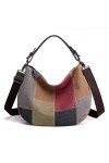 Eshow Sac à Main pour Femme Fille Sac Bandoulière Grande Capacité Sac Porté Epaule en Toile Fourre-Tout Cabas Multicolore pou