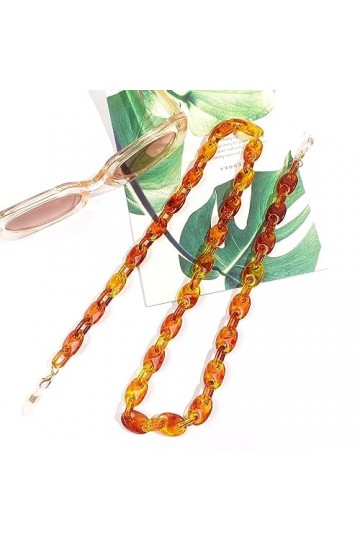 Lot de 2 chaînes de lunettes antidérapantes en acrylique pour femme, sans couleur, taille unique
