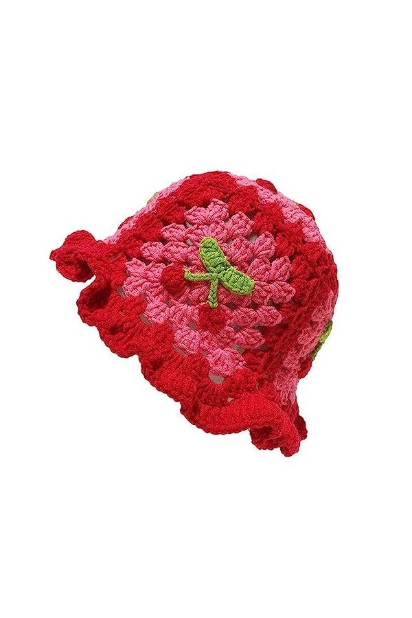 Longyangqk Femmes Hiver Seau Chapeau Mode Tricot Cloche Chapeau Couleur Unie Chaud Crochet Casquette