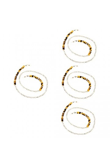 INOOMP 4 Pièces Chaîne De Lunettes Cordon à Lunettes En Cuivre Porte-lunettes Sangle Doreille Antidérapante Pour Lunettes Ma