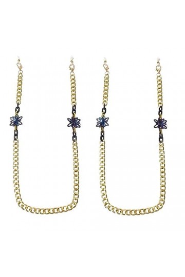 Lot de 2 sangles de lunettes de soleil pour femme en acrylique avec fleur antidérapante, sans couleur, taille unique