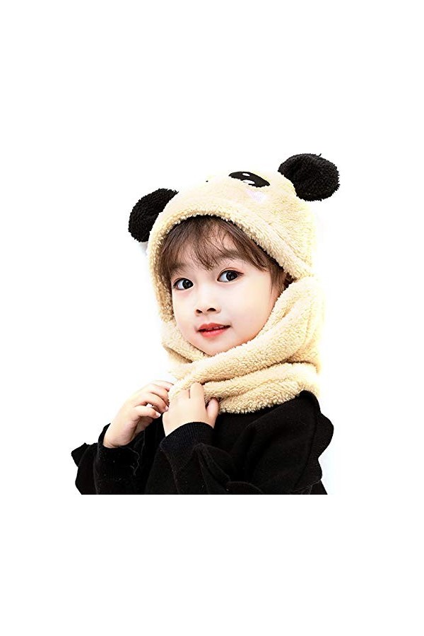 Barakara Chapeau Dhiver pour Enfants, Mode Écharpe à Capuche pour Enfants en Earflaps Polaire Chaud, Doux Chaud Ensemble Dé