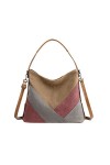 Eshow Sac à Main pour Femme Fille Sac Bandoulière Grande Capacité Sac Porté Epaule en Toile Fourre-Tout Cabas Multicolore pou