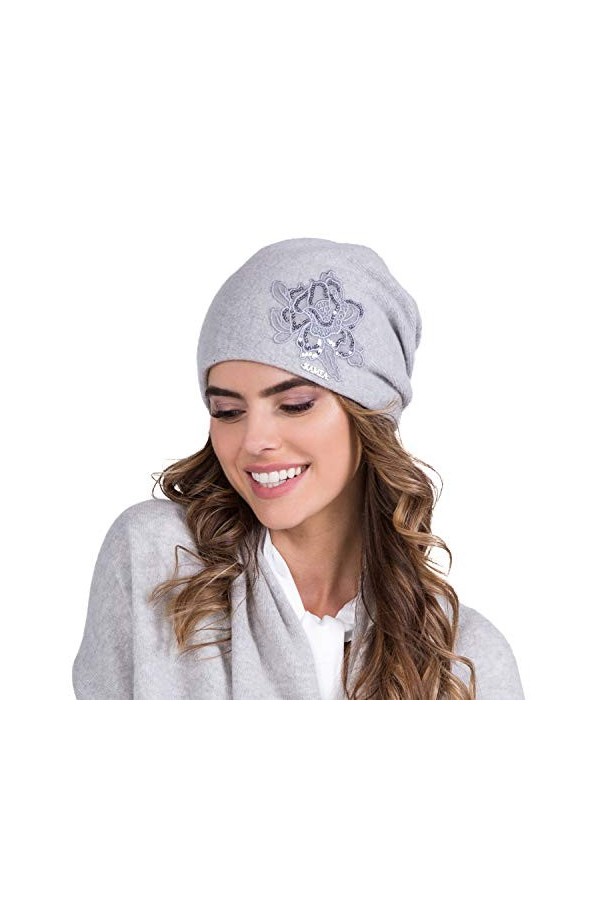 Kamea Femme Bonnet dhiver À La Mode Lajla, Gris,Taille Unique