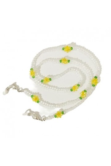 Chaîne De Lunettes Chaîne De Lunettes De Soleil En Corde De Lunettes, 4 Pièces, Perles De Cristal, Fleur De Marguerite, Chaîn