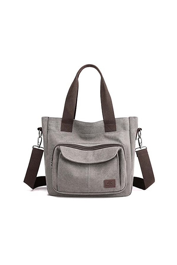 Eshow Sac à Main pour Femme Fille Sac Bandoulière Grande Capacité Sac Porté Epaule en Toile Fourre-Tout Cabas Multicolore pou