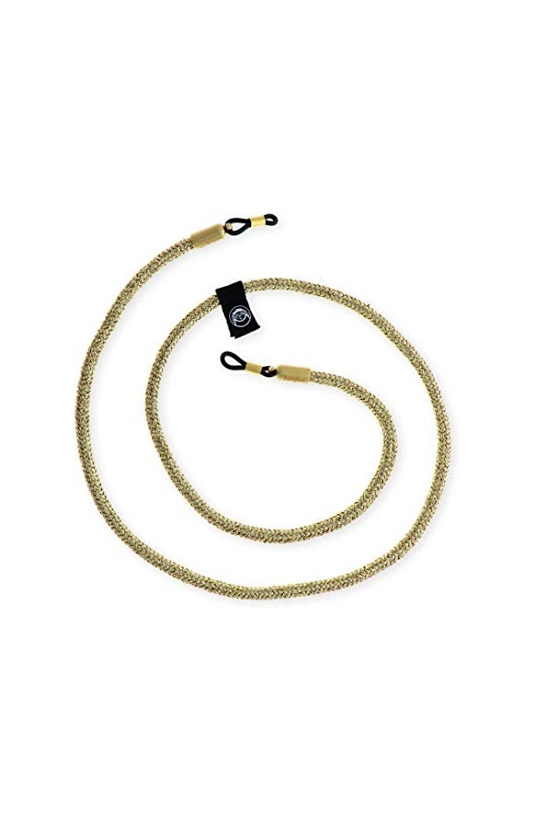 hangloo® - Cordon à lunettes Lurex Edition | Or argenté | Fabriqué en Allemagne, Silver Bullet, 75 cm