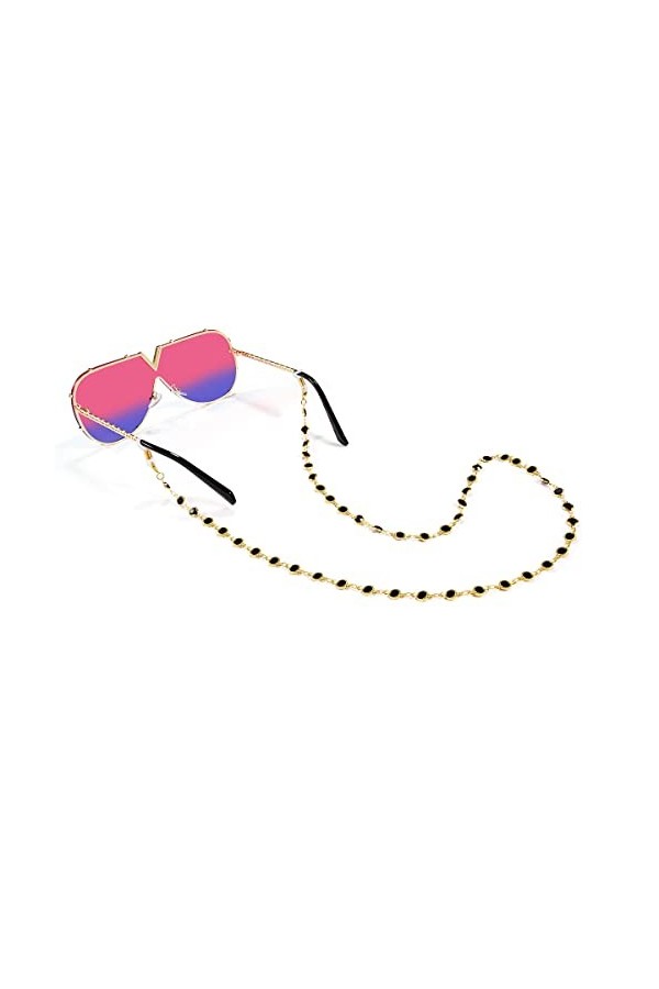 SAIBOL Chaîne de lunettes, Chaîne de lunettes de soleil, chaîne de retenue de lunettes avec perles de verre colorées, chaînes