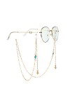 SAIBOL Chaîne de lunettes, Chaînes de lunettes en cristal, pendentif étoile, chaîne de retenue de lunettes, lanière de masque