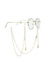 SAIBOL Chaîne de lunettes, Chaînes de lunettes en cristal, pendentif étoile, chaîne de retenue de lunettes, lanière de masque