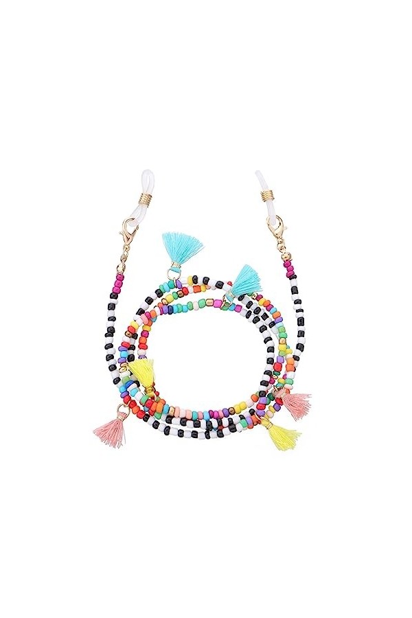 Chaîne De Lunettes Chaîne De Lunettes En Perles Colorées Pour Femmes, 5 Pièces, Accessoires De Monture
