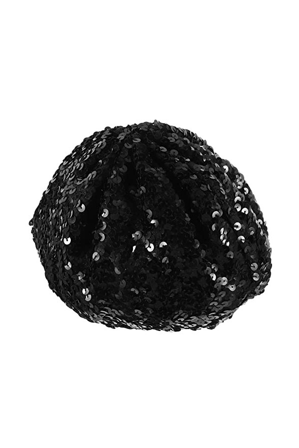 TENDYCOCO Bonnet avec paillettes Chapeau à paillettes brillant Chapeau Bonnet Sparkle Casquette Mode pour femme, Noir