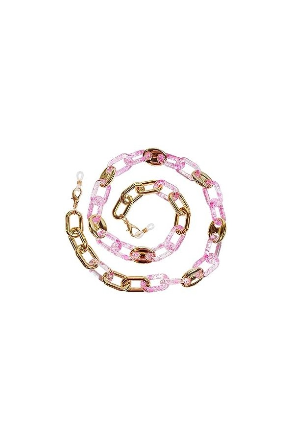 Lot de 2 chaînes de lunettes de soleil pour femme en acrylique antidérapant, sans couleur, taille unique