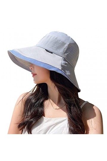 FEOYA Casquette Solaire Fille en Coton Protégé en Plein Air Anti-UV Coupe-Vent Noeud Papillon Respirant Pliable Doux Confort 