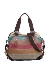 Eshow Sac à Main pour Femme Fille Sac Bandoulière Grande Capacité Sac Porté Epaule en Toile Fourre-Tout Cabas Multicolore pou