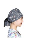 Ousyaah Chapeau de Travail avec Boutons Unisexe Infirmière Bonnet Chirurgical Tissu Turban Chimio Coton pour Homme Femme, Cas