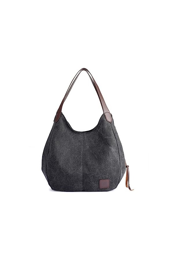 Eshow Sac à Main pour Femme Fille Sac Bandoulière Grande Capacité Sac Porté Epaule en Toile Fourre-Tout Cabas Multicolore pou