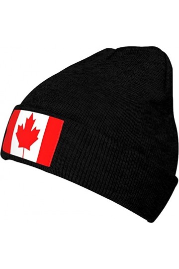 DJNGN Canada Drapeau Canadien Bonnet en Tricot Chapeaux dhiver pour Hommes et Femmes tricoté à Revers crâne Casquette Acryli
